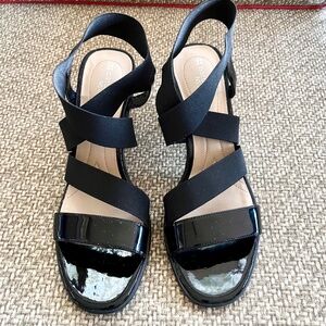 Naturalizer black heel sandals, size 9.5